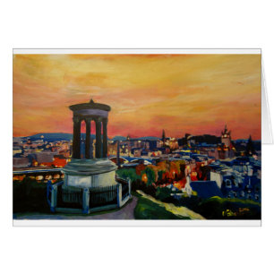 Crépuscule d'Edimbourg Ecosse Skylineat