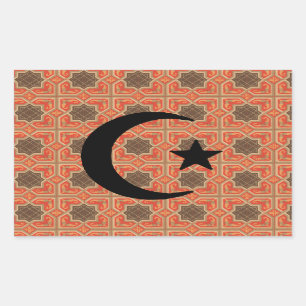 Crescent and Star with Persian Tile Background Sticker