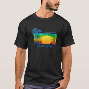 Crescent Beach Florida Retro Tropical Beach Sunset T-Shirt
