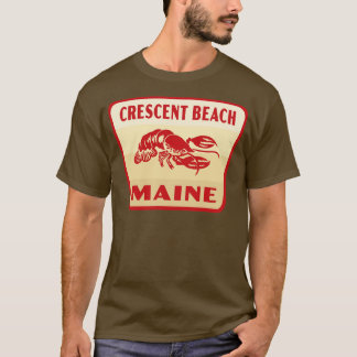 Crescent Beach Maine Retro Badge Tan T-Shirt