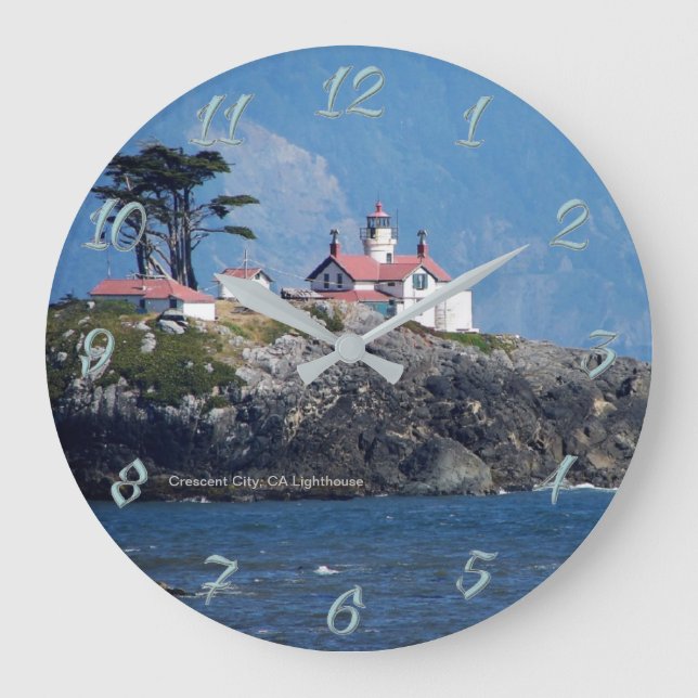 Crescent City, CA Lighthouse Large Clock (Front)