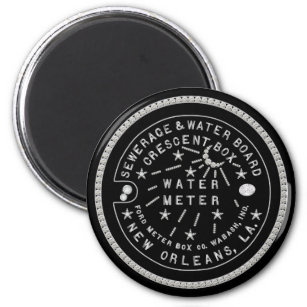 Crescent City Water Meter Cover Faux Diamonds Magnet