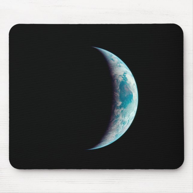 crescent earth planet science space universe geek  mouse pad (Front)