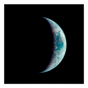 crescent earth planet science space universe geek  poster