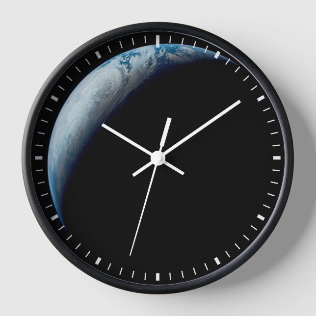 Crescent Earth Taken From The Apollo 4 Mission. 2 Clock (Front)