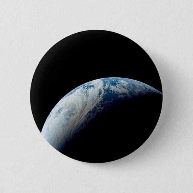 Crescent Earth Taken From The Apollo 4 Mission. 2 Inch Round Button (Front)