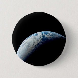 Crescent Earth Taken From The Apollo 4 Mission. 2 Inch Round Button