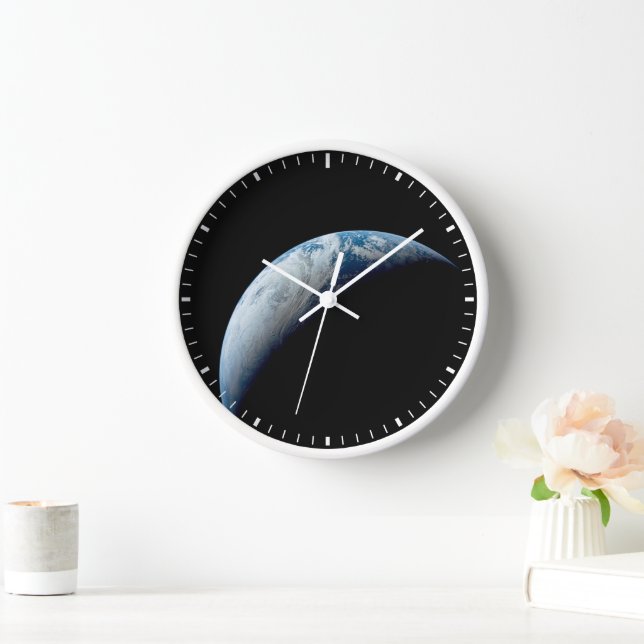 Crescent Earth Taken From The Apollo 4 Mission. Clock (Home)