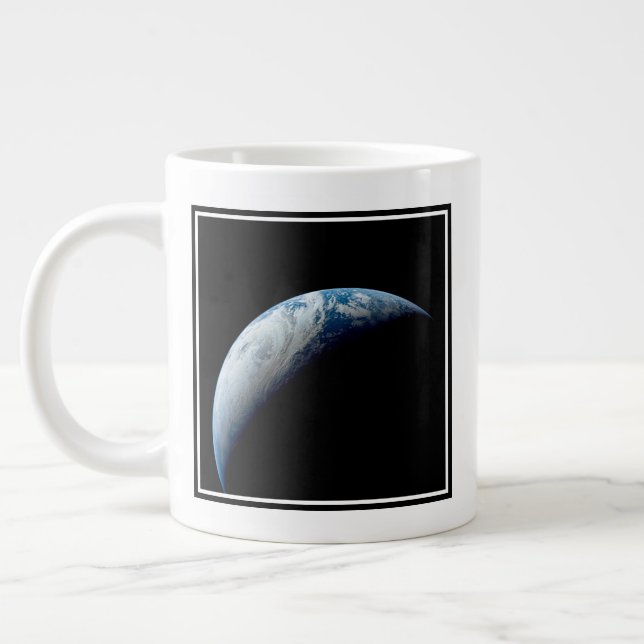 Crescent Earth Taken From The Apollo 4 Mission. Large Coffee Mug (Left)