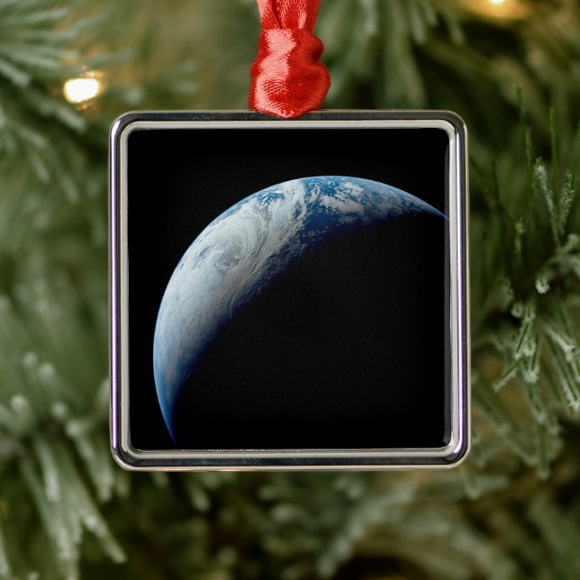 Crescent Earth Taken From The Apollo 4 Mission. Metal Ornament (Tree)