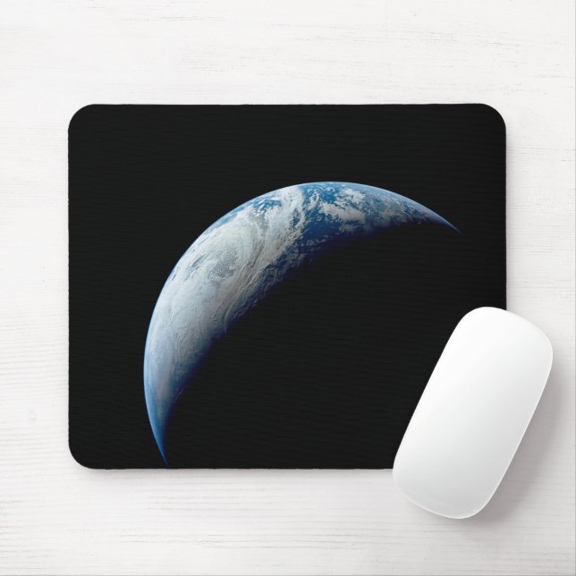 Crescent Earth Taken From The Apollo 4 Mission. Mouse Pad (With Mouse)
