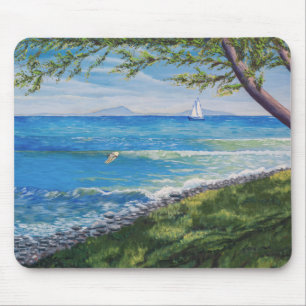 Crescent Head Beach Seascape Painting Mouse Pad
