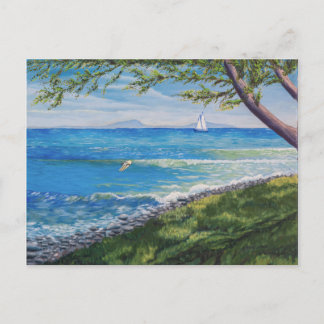 Crescent Head Beach Seascape Painting Postcard