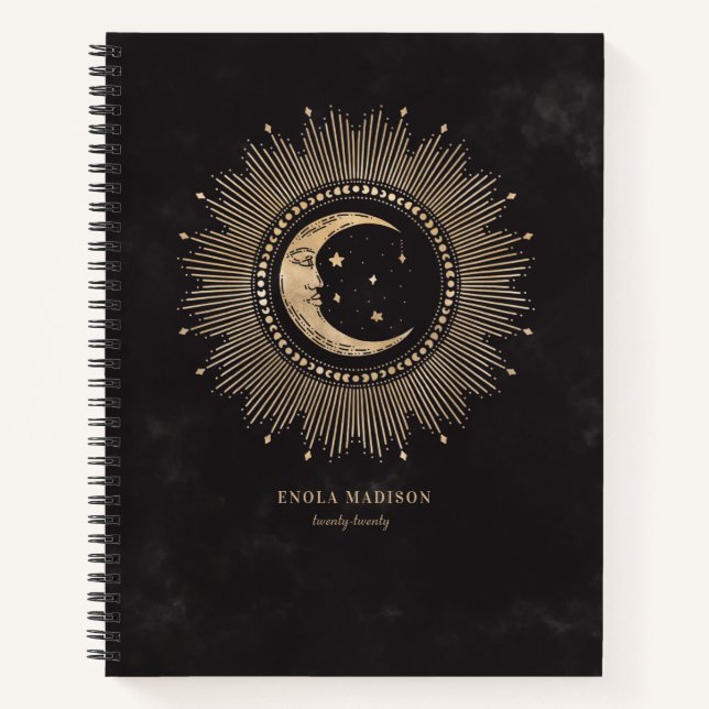 Crescent Man in the Moon Personalized Notebook (Front)