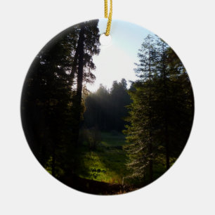 Crescent Meadow Morning at Sequoia National Park Ceramic Ornament