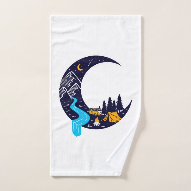 Crescent Moon Adventure Camping (Serviette à main)