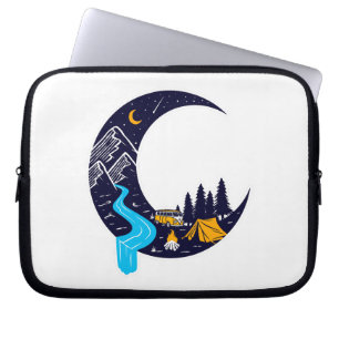 Crescent Moon Adventure Camping Laptop Sleeve