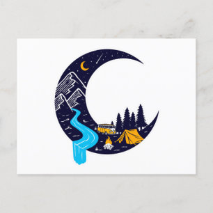 Crescent Moon Adventure Camping Postcard