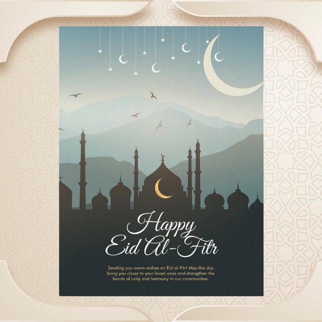 Crescent Moon and Mosque Eid al-Fitr Postcard (Creator Uploaded)