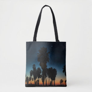 Crescent Moon And One Star On Sunset Tote Bag