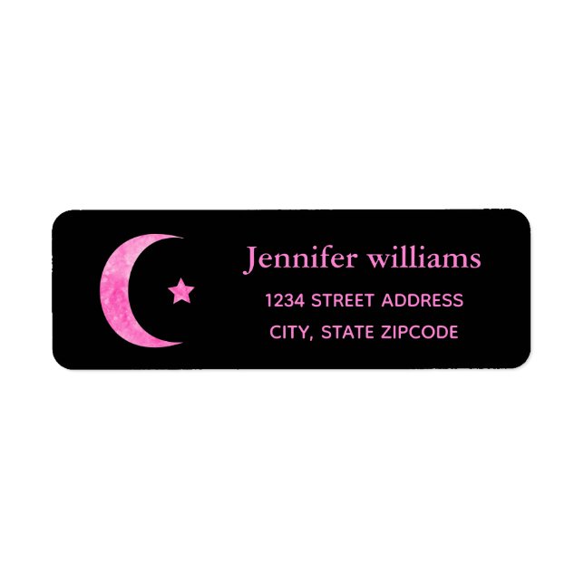 Crescent Moon And Star Address Label (Front)