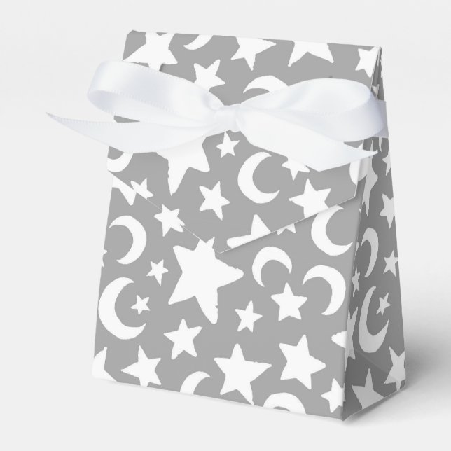 Crescent Moon and Stars Favor Box (Front Side)