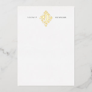 Crescent Moon and Stars Personal Stationery