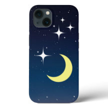 Crescent Moon avec étoiles Coque iphone
