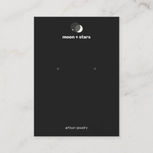 Crescent Moon Black Earring  Display Holder Business Card