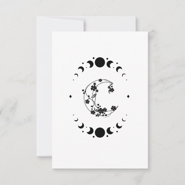 Crescent Moon Blank Note Card (Front)