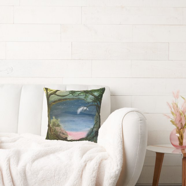 Crescent Moon, by Gary Poling Throw Pillow (Couch)