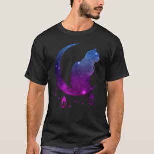 Crescent Moon Cat Mystical Pastel Goth Spiritual T-Shirt