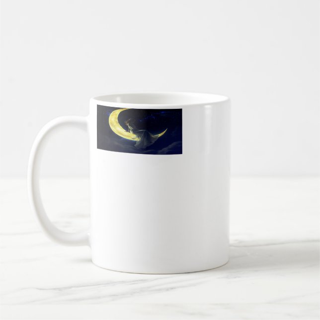 Crescent Moon Dreamer Mug – Simple Magical Coffee  (Left)