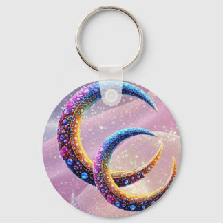Crescent Moon Fantasy Art | personalised key chain