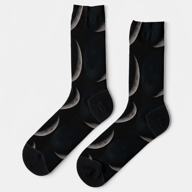 Crescent moon from NASA images Socks (Left)