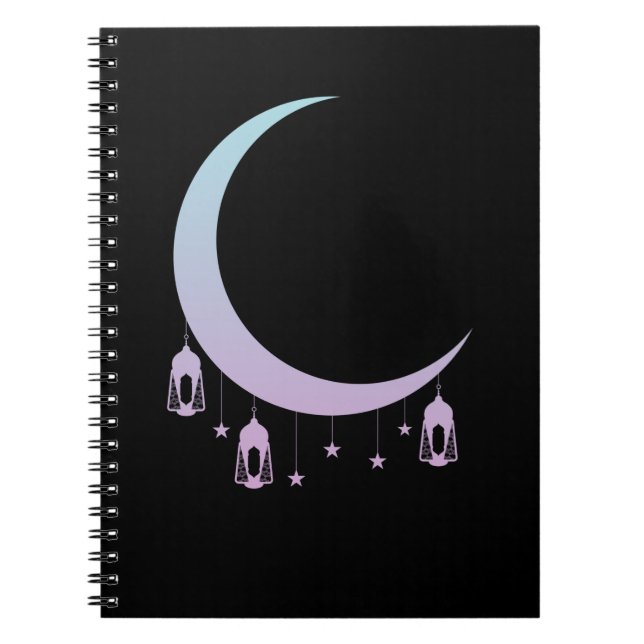 Crescent Moon Gothic Spiritual Pastel Goth Notebook (Front)