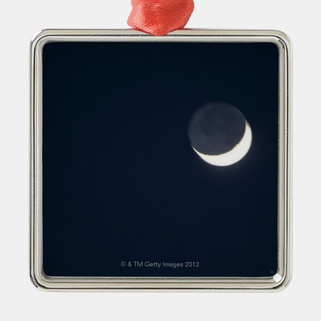Crescent Moon Metal Ornament (Front)