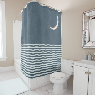 Crescent Moon Ocean Midnight Navi Blue