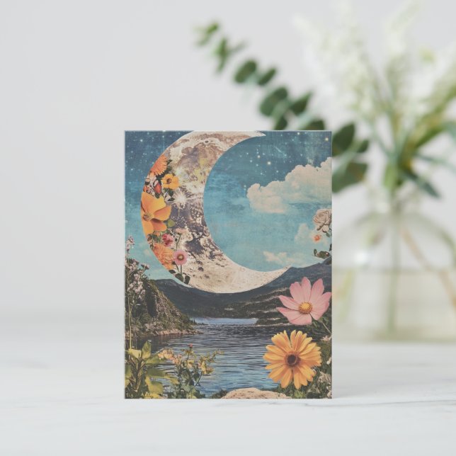 Crescent Moon Over Serene Landscape (Standing Front)