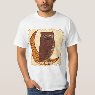 Crescent Moon Owl t-shirts
