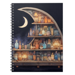 Crescent Moon Potion Shelf Notebook