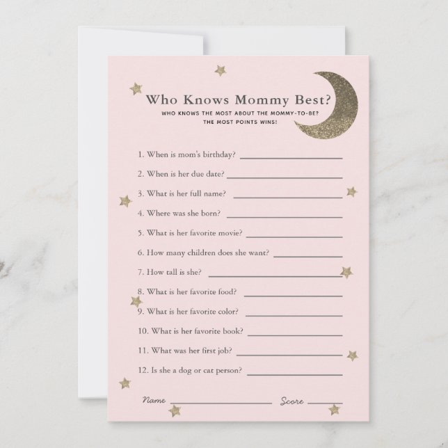 Crescent Moon Qui Connaît Maman Douche Jeu Carte R (Devant)