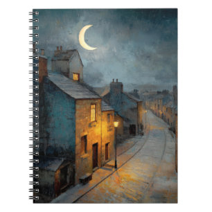 Crescent Moon Quiet Street Notebook