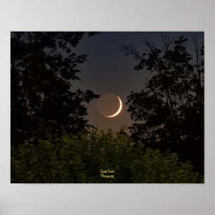 Crescent Moon Setting Poster