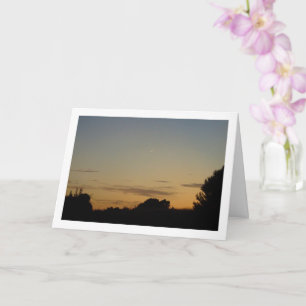 Crescent Moon Silhouette Landscape Card