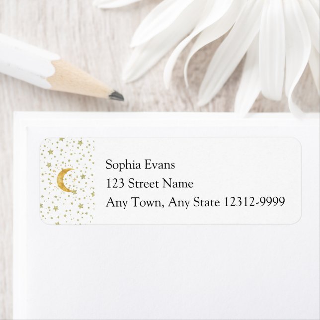 Crescent Moon Starry Night Adresse du Mariage (En situation)