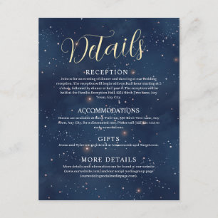 Crescent Moon Starry Night Navy Enclosure Card