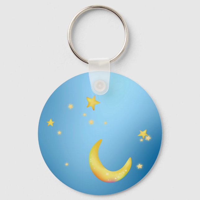 Crescent moon stars keychain (Front)