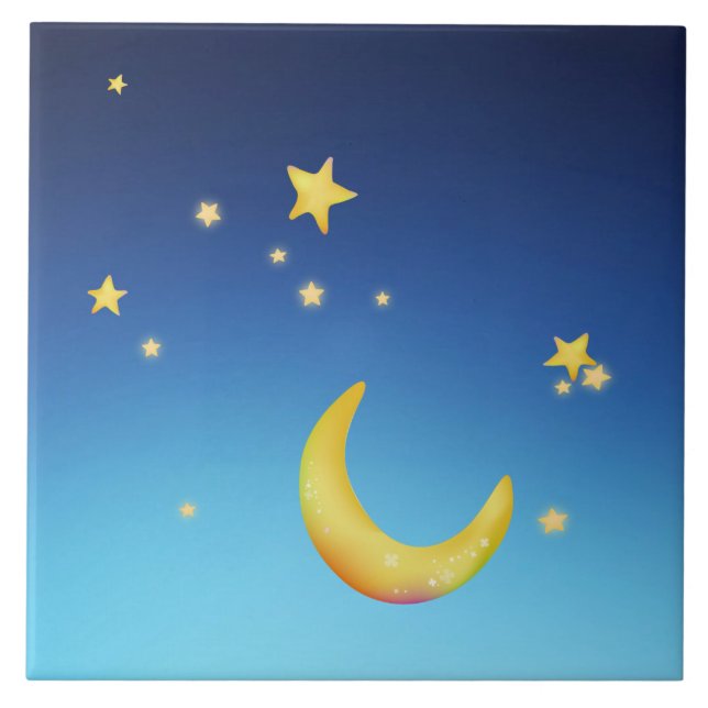 Crescent moon stars tile (Front)