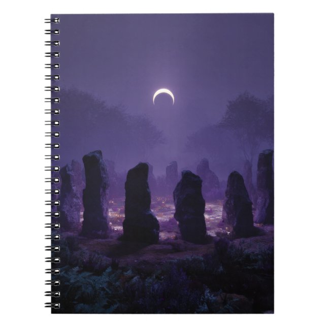 Crescent Moon Stone Circle Notebook (Front)